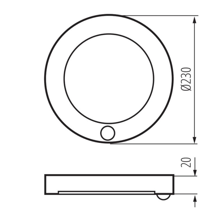 Oprawa typu downlight ERGA PIR 17W CCT czarna Kanlux 24605 wymiary
