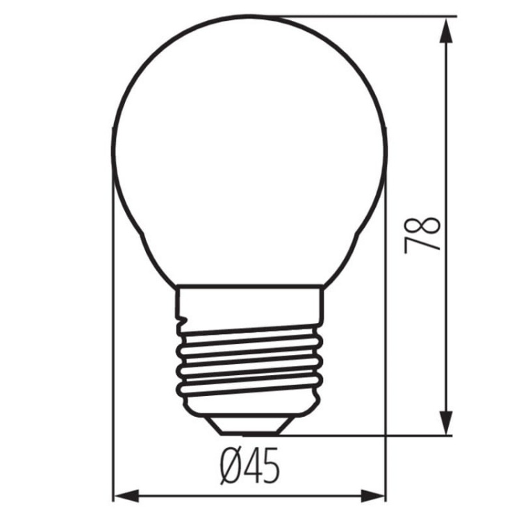 Żarówka LED XLED EX G45 E27 3,8W 806lm 2700K 320° Kanlux 37344 wymiary