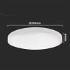 Plafon V-TAC 24W LED Okrągły IP44 Czujnik Ruchu Mikrofalowy 30cm Biały VT-8624S-W-RD 4000K 2400lm