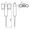Oprawa dogruntowa USTI SP GU10 2x7W szara Kanlux 36560 wymiary