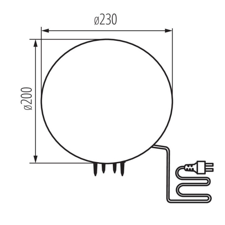 Oprawa ogrodowa STONO 230N E27 max 15W granit IP65 Kanlux 36595 wymiary