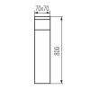 Słupek ogrodowy DASTEN 80cm G9 czarny IP44 Kanlux 38766 wymiary