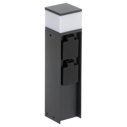 Słupek ogrodowy DASTEN S 30cm G9 z gniazdem schuko czarny IP44 Kanlux 38769