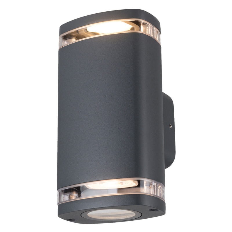 Oprawa elewacyjna ZEVI W EL 2x GU10 szara IP54 Kanlux 38887