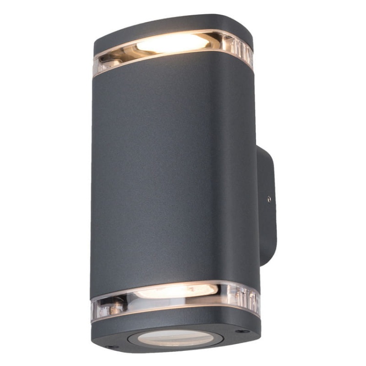 Oprawa elewacyjna ZEVI W EL 2x GU10 szara IP54 Kanlux 38887