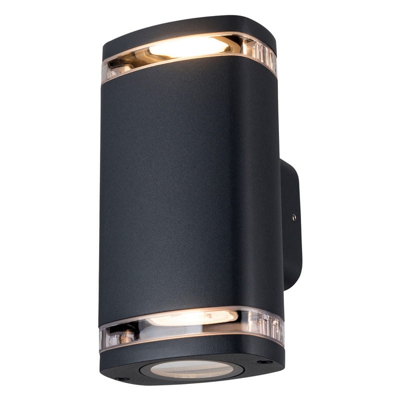 Oprawa elewacyjna ZEVI W EL 2x GU10 czarna IP54 Kanlux 38886