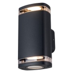 Oprawa elewacyjna ZEVI W EL 2x GU10 czarna IP54 Kanlux 38886