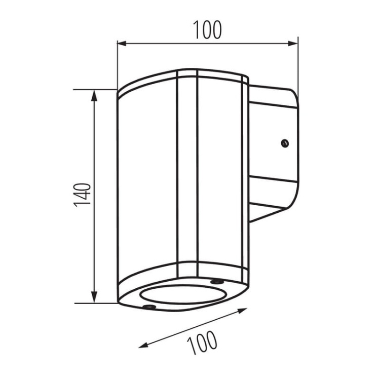 Oprawa elewacyjna ZEVI EL GU10 szara IP54 Kanlux 38881 wymiary