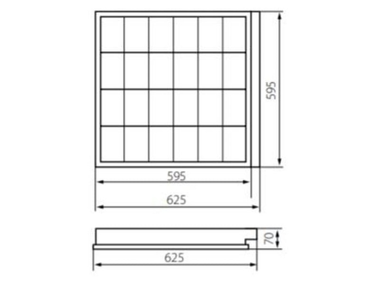 Oprawa rastrowa podtynkowa REGIS 4xT8 LED 60cm max 18W Kanlux
