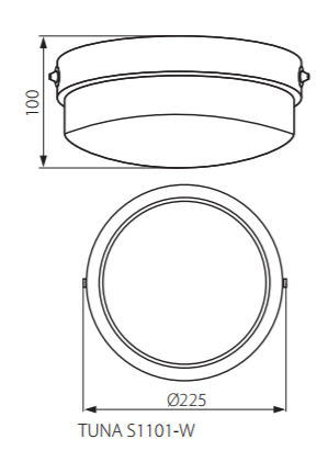Plafoniera hermetyczna TUNA S1101-W E27 IP44 KANLUX