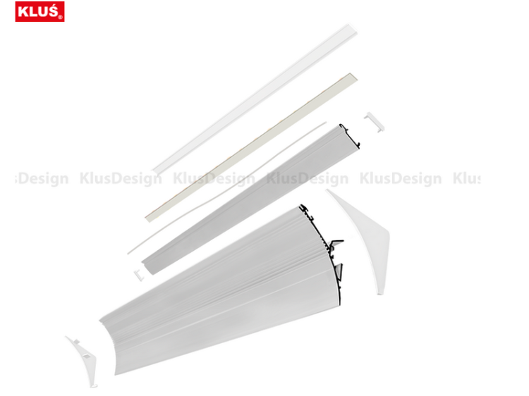 Profil LED LIT nieanodowany, bez przesłony, odcinki: 1m, 2m, 3m KLUŚ