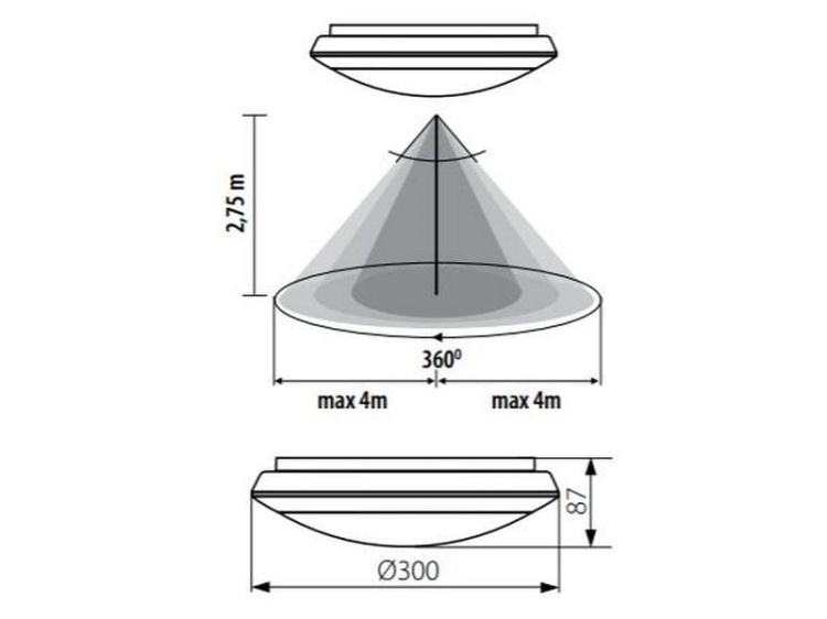 Plafon DABA N LED SMD DL z czujnikiem ruchu 