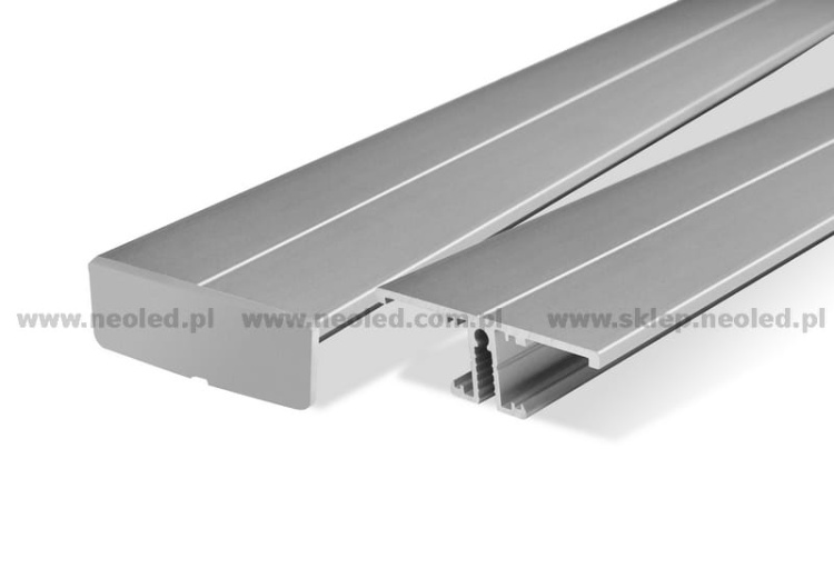 Zaślepka do profilu led BACK10 szara Topmet przykład zamontowania na profilu BACK10