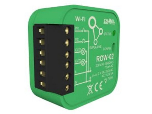 ROW-02 STEROWNIK WI-FI DOPUSZKOWY 2-KANAŁOWY