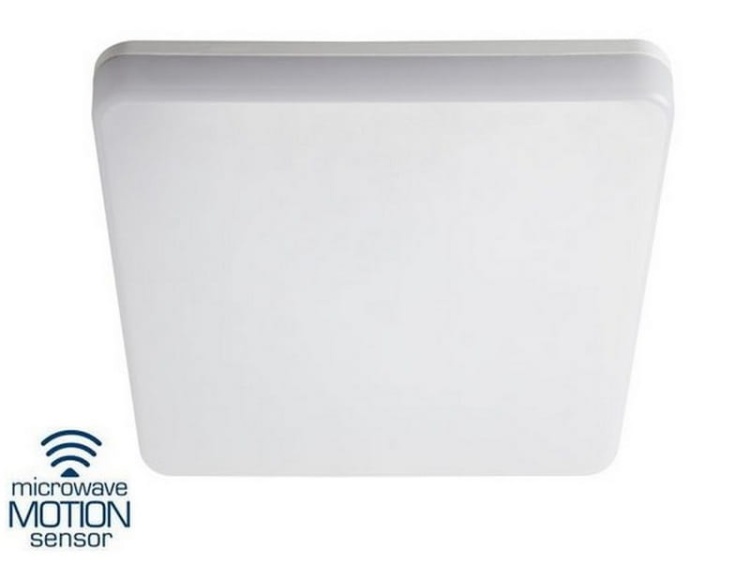 Plafon LED VARSO z czujnikiem ruchu kwadratowy 24W 2280lm IP54 b.neutralny KANLUX