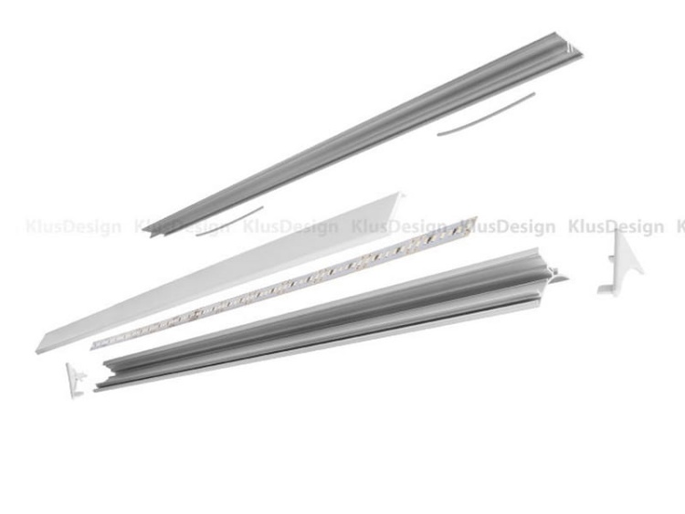 Profil LED WERKIN anodowany, klosz transparentny; odcinki: 1m, 2m, 3m KLUŚ