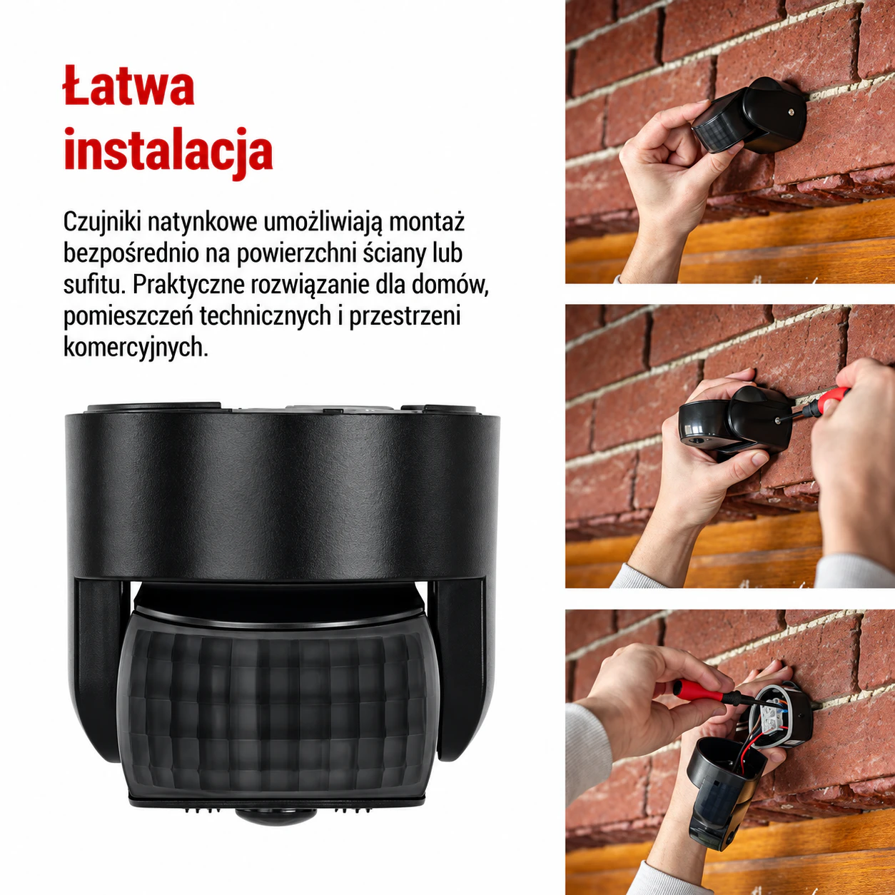 Łatwa instalacja czujnika ruchu