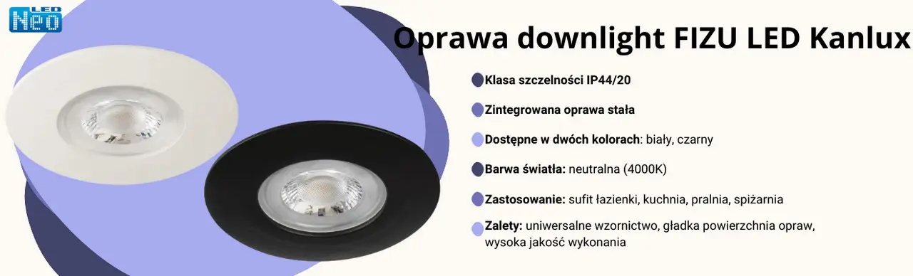 Oprawa LED do łazienki Kanlux FIZU 4,8W 4000K 420lm IP44