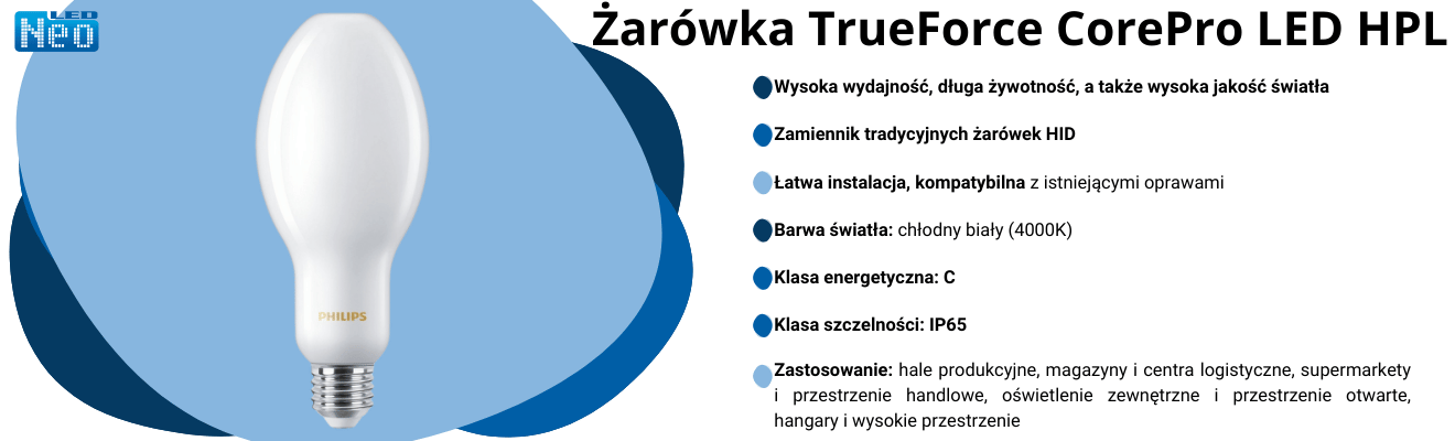 Żarówka LED TForce CorePro LED HPL 18W E27 840 FR 3000lm 4000K IP65 ...