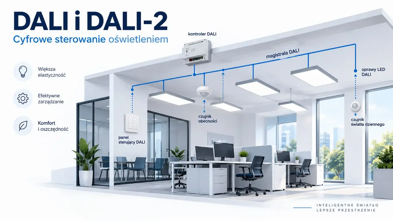 System DALI i DALI-2 do cyfrowego sterowania oświetleniem LED