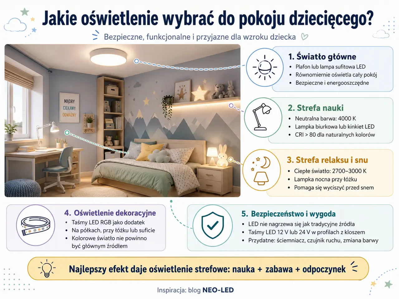 Jakie oświetlenie do pokoju dziecięcego warto wybrać?