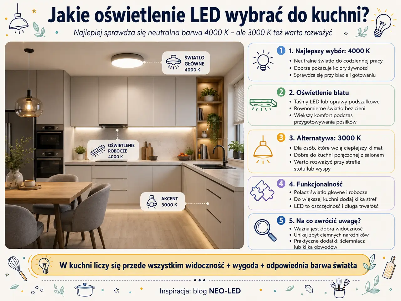 Jakie oświetlenie LED do kuchni