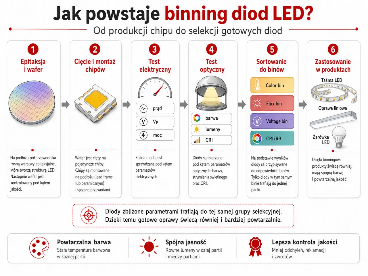 Jak powstaje binning diod LED?