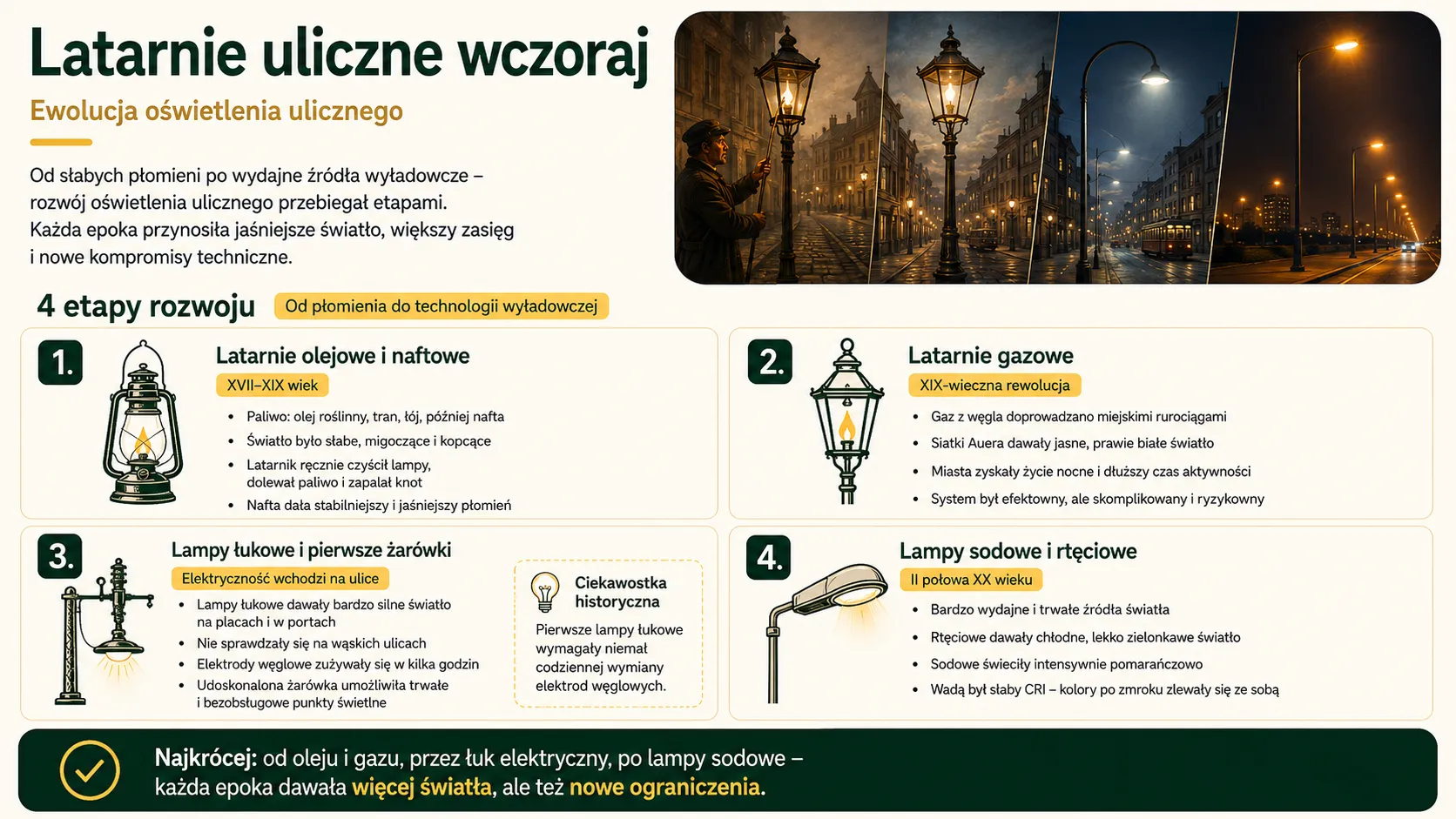 Latarnie uliczne wczoraj – ewolucja oświetlenia ulicznego
