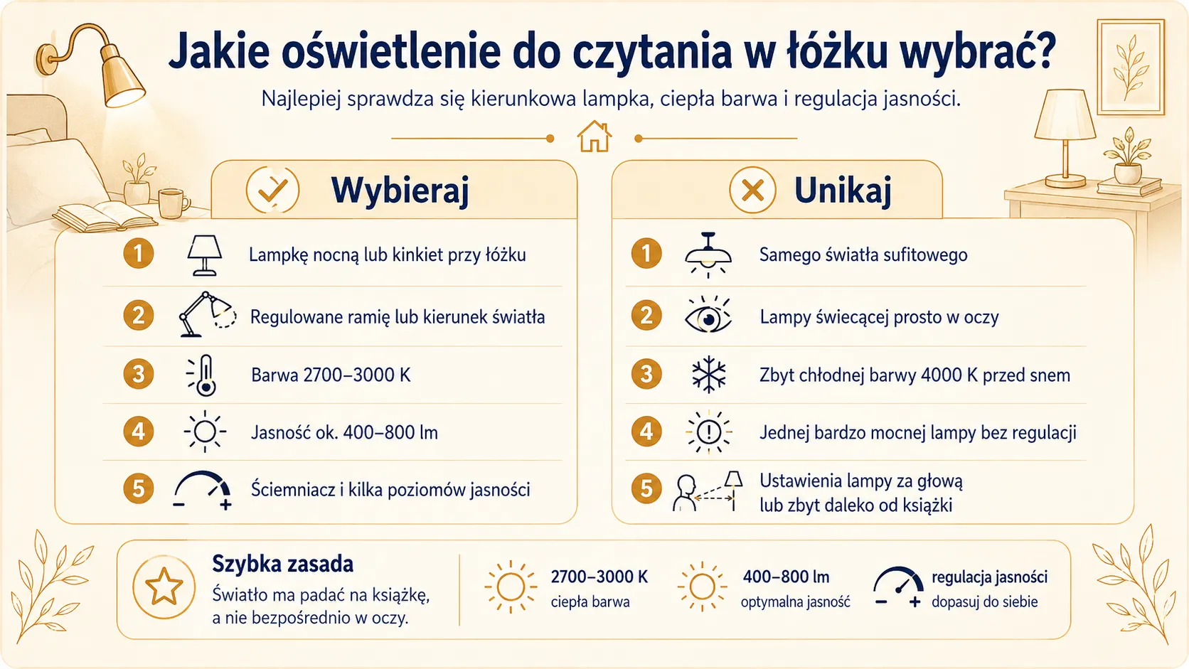 Jakie oświetlenie do czytania w łóżku wybrać?