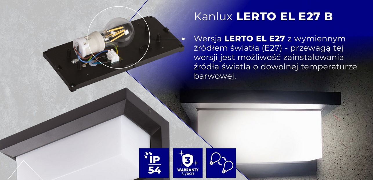 Oprawa Lerto Kanlux na żarówkę E27