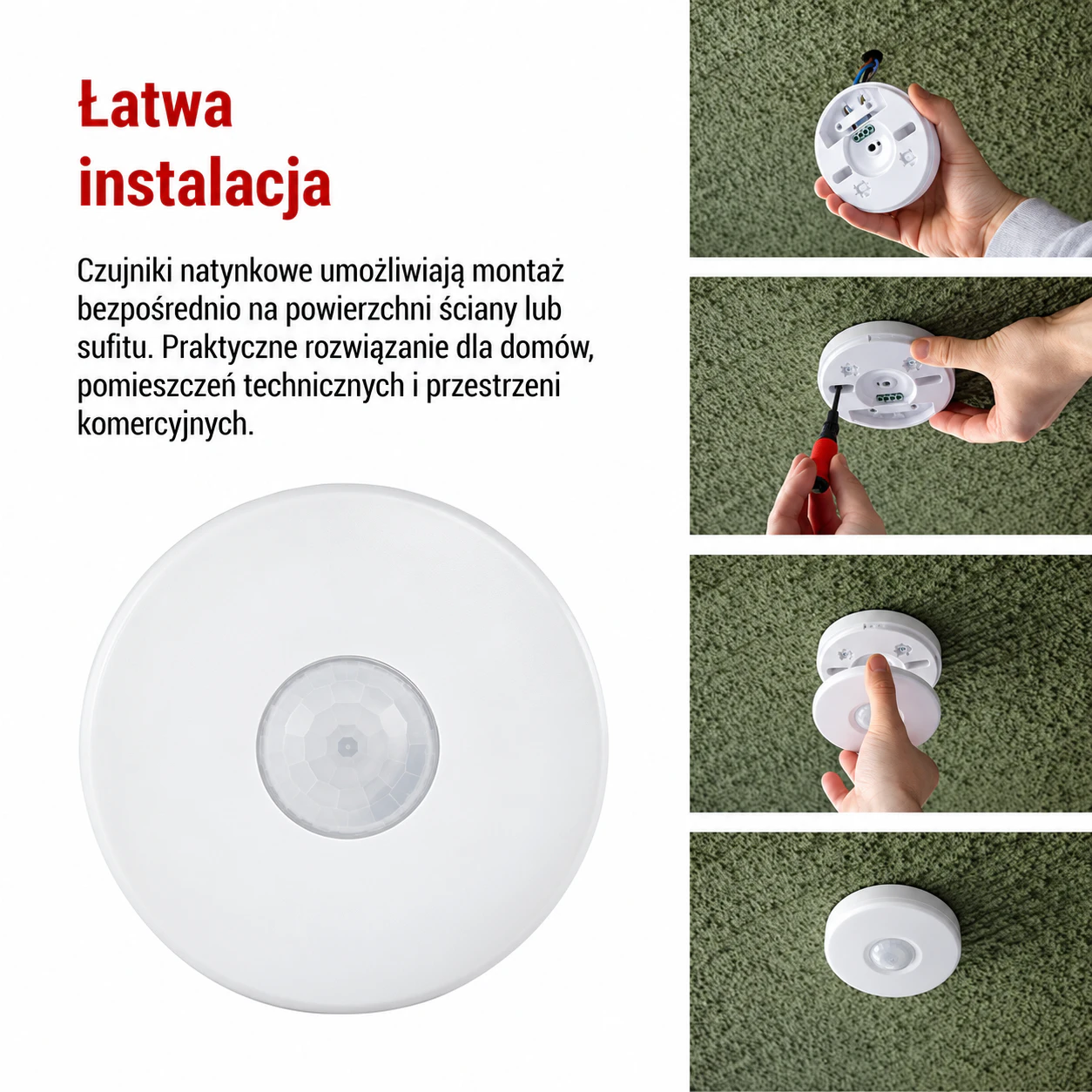 Łatwa instalacja czujnika PIR