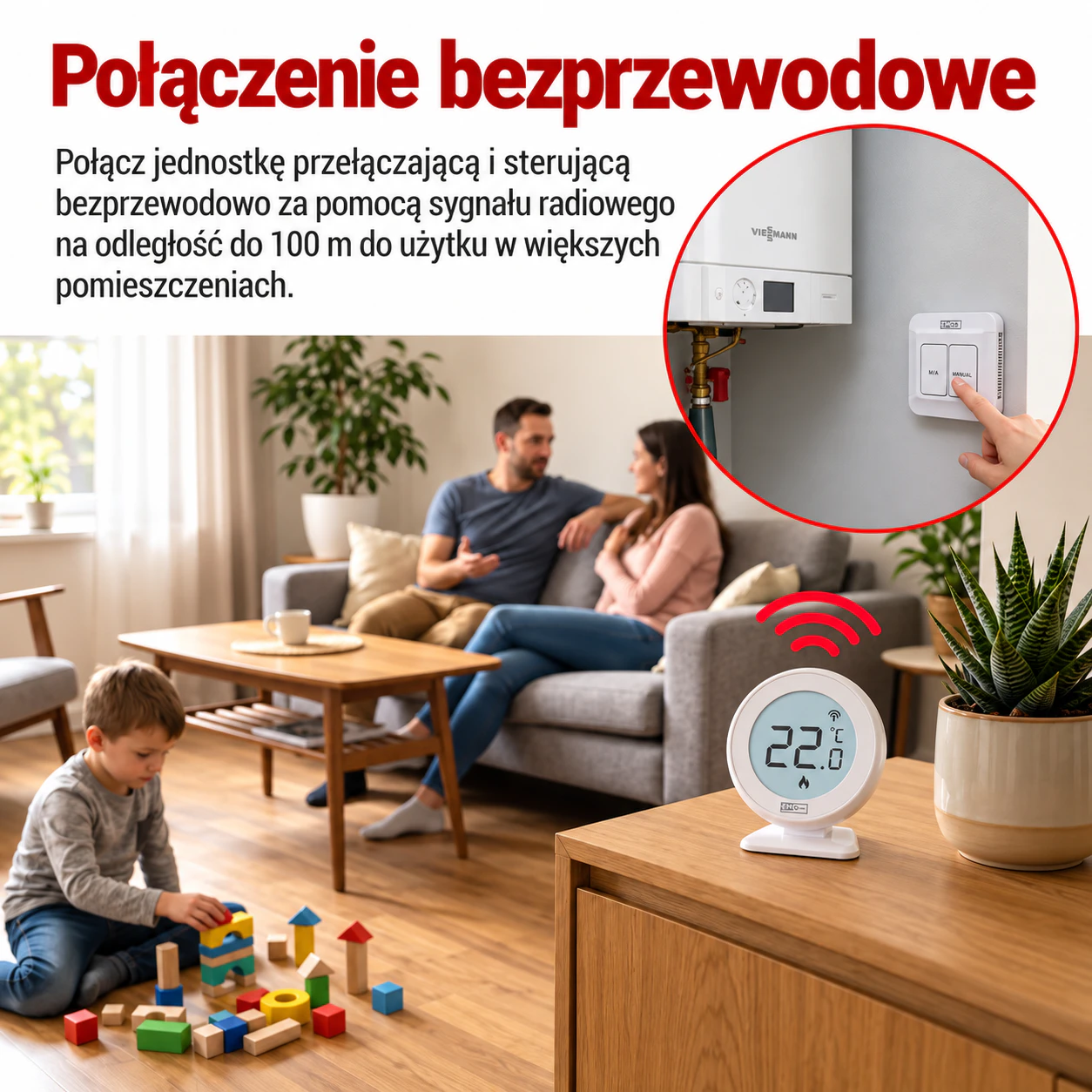 Bezprzewodowe sterowanie ogrzewaniem i chłodzeniem