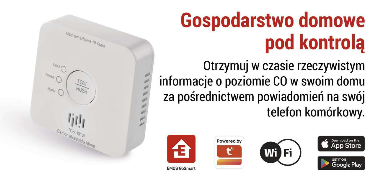 Czujnik czadu EMOS GoSmart TCS0101W Wi-Fi 85 dB