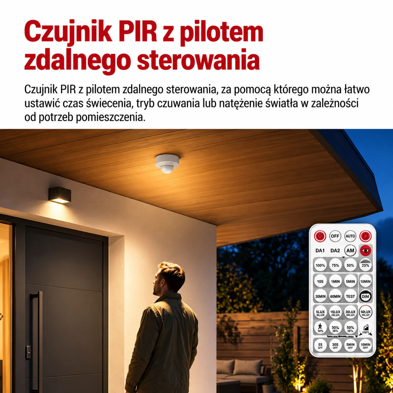 Czujnik ruchu PIR DALI IP54 – widok pilot