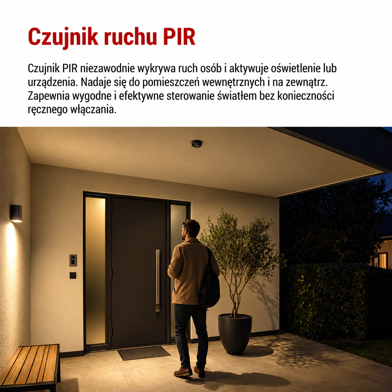 Czujnik ruchu PIR przy wejściu
