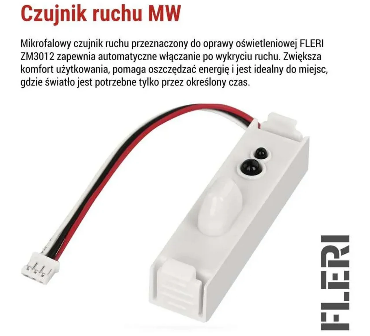 Czujnik ruchu mikrofalowy EMOS FLERI do oprawy ZM3012 12V IP20