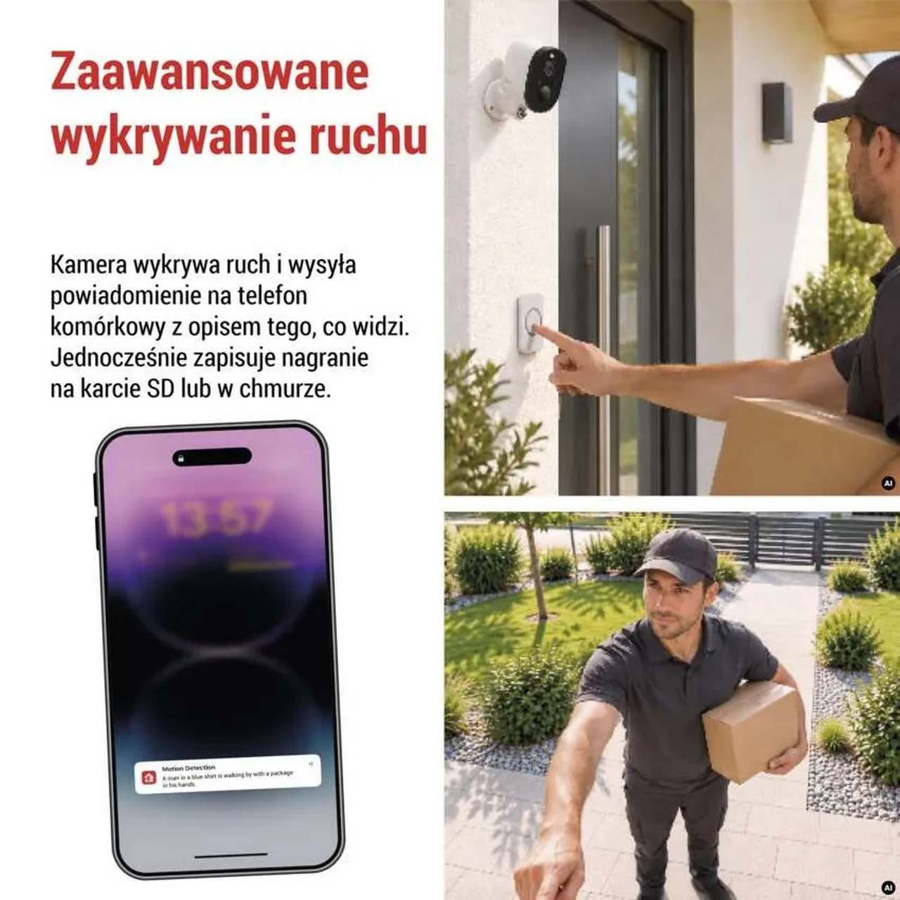 Detekcja ruchu, powiadomienia i komunikacja głosowa