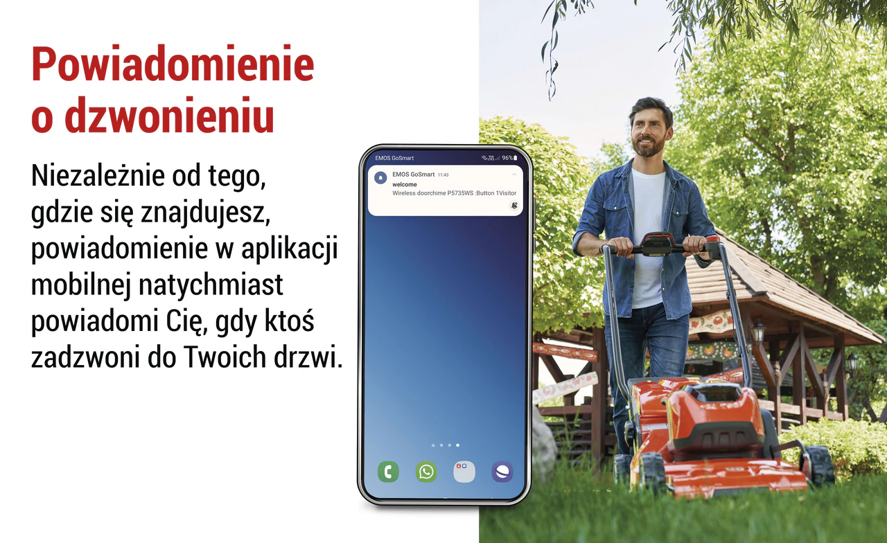 Dzwonek Wi-Fi z powiadomieniami na telefon P5735WS