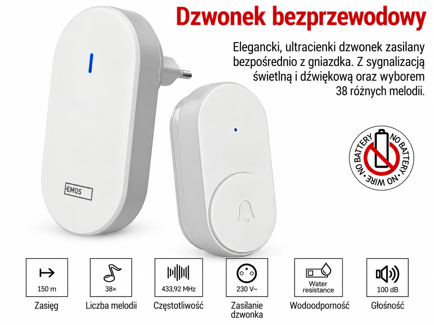 Dzwonek bezprzewodowy EMOS P5739W