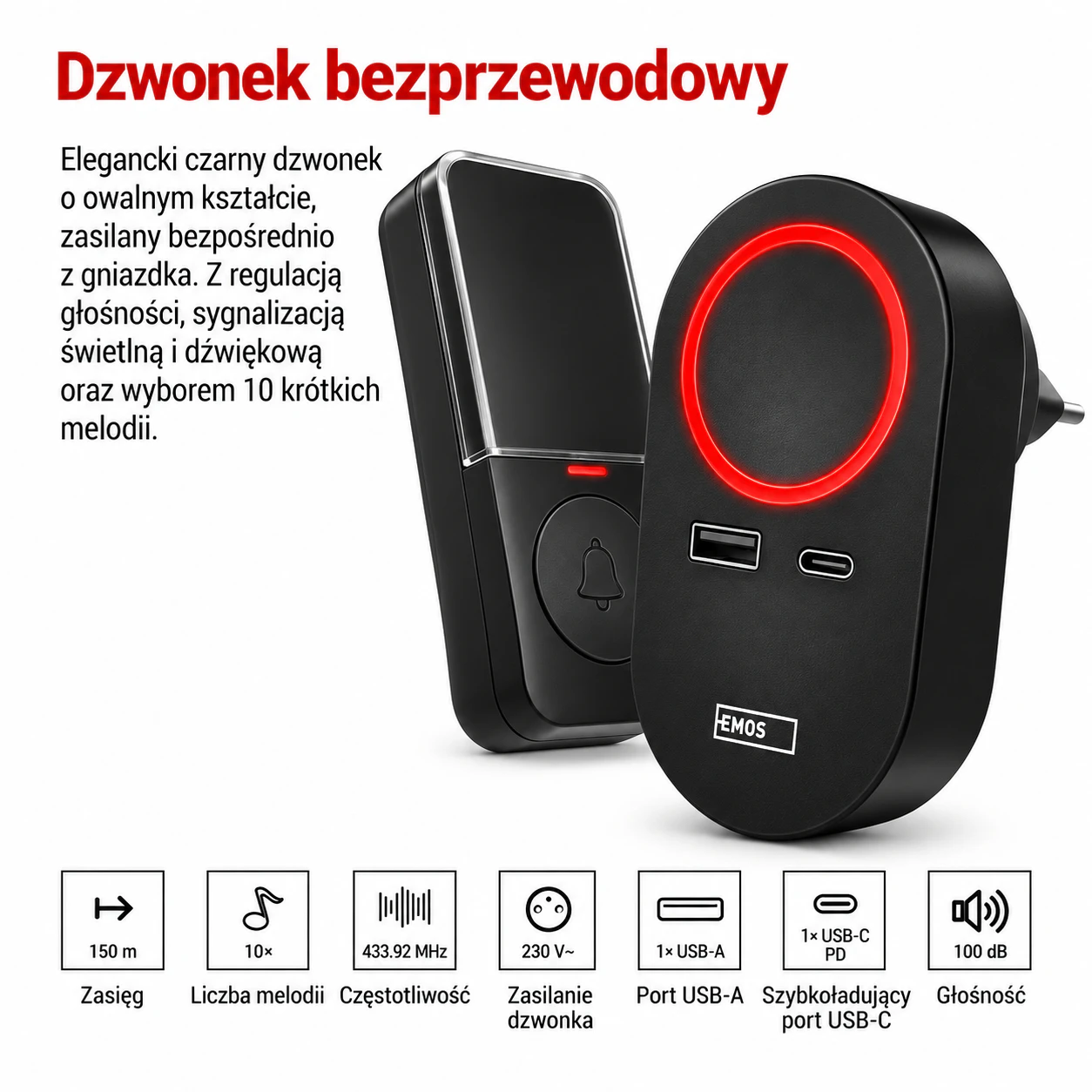 Dzwonek bezprzewodowy EMOS P57U01