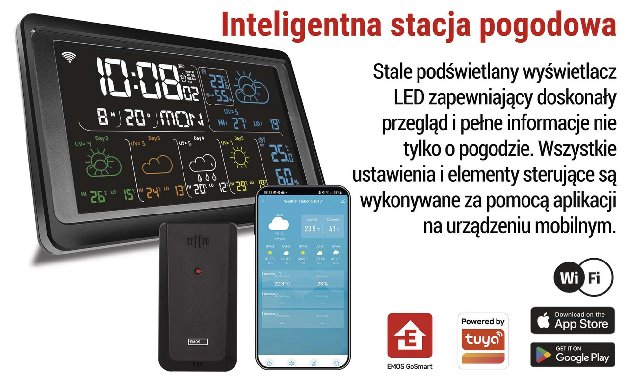 EMOS GoSmart E8610 to bezprzewodowa stacja pogodowa Wi-Fi