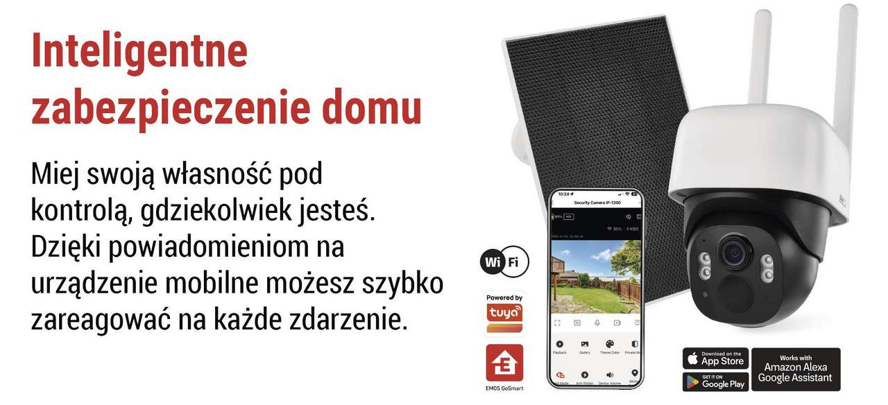 EMOS GoSmart IP-1200 WASP to zewnętrzna kamera obrotowa Wi-Fi 5 MP