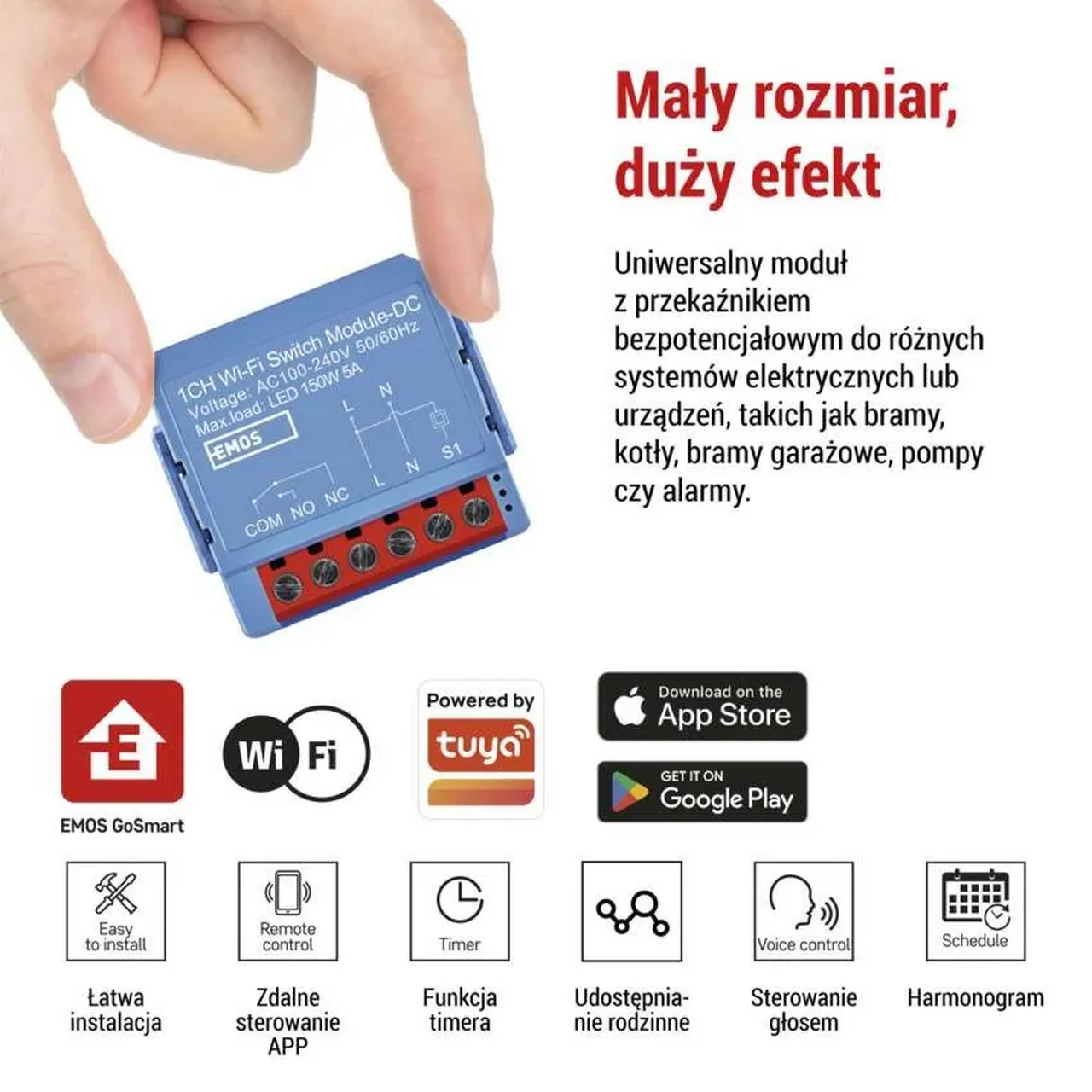 EMOS GoSmart IP-2241DCW to moduł styku beznapięciowego Wi-Fi