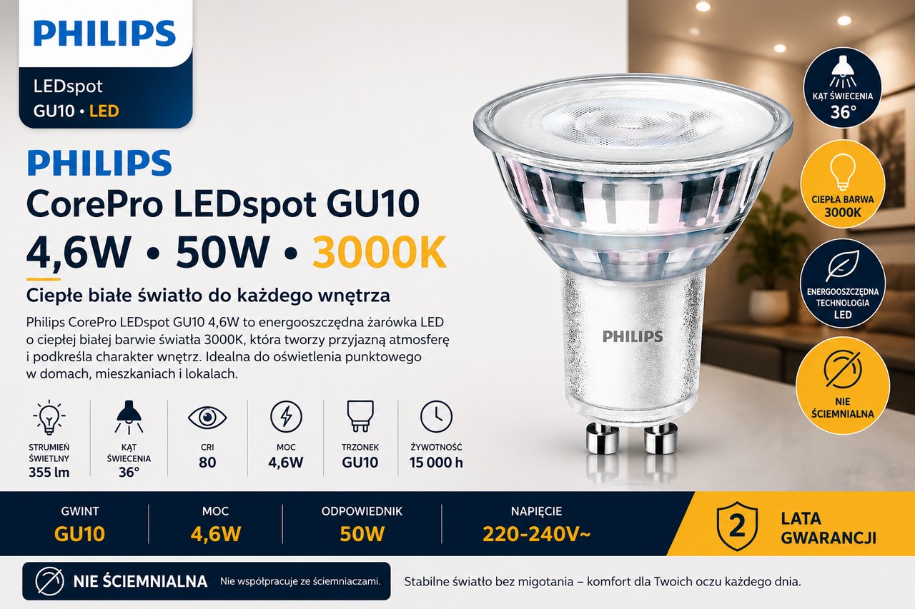 GU10-4,6W-830-36D-PH