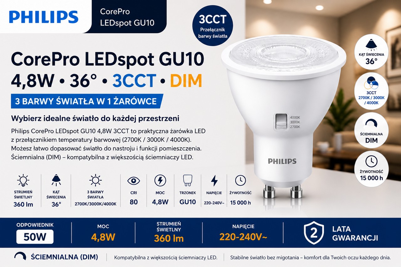 GU10-4.8W-3CCT-9696