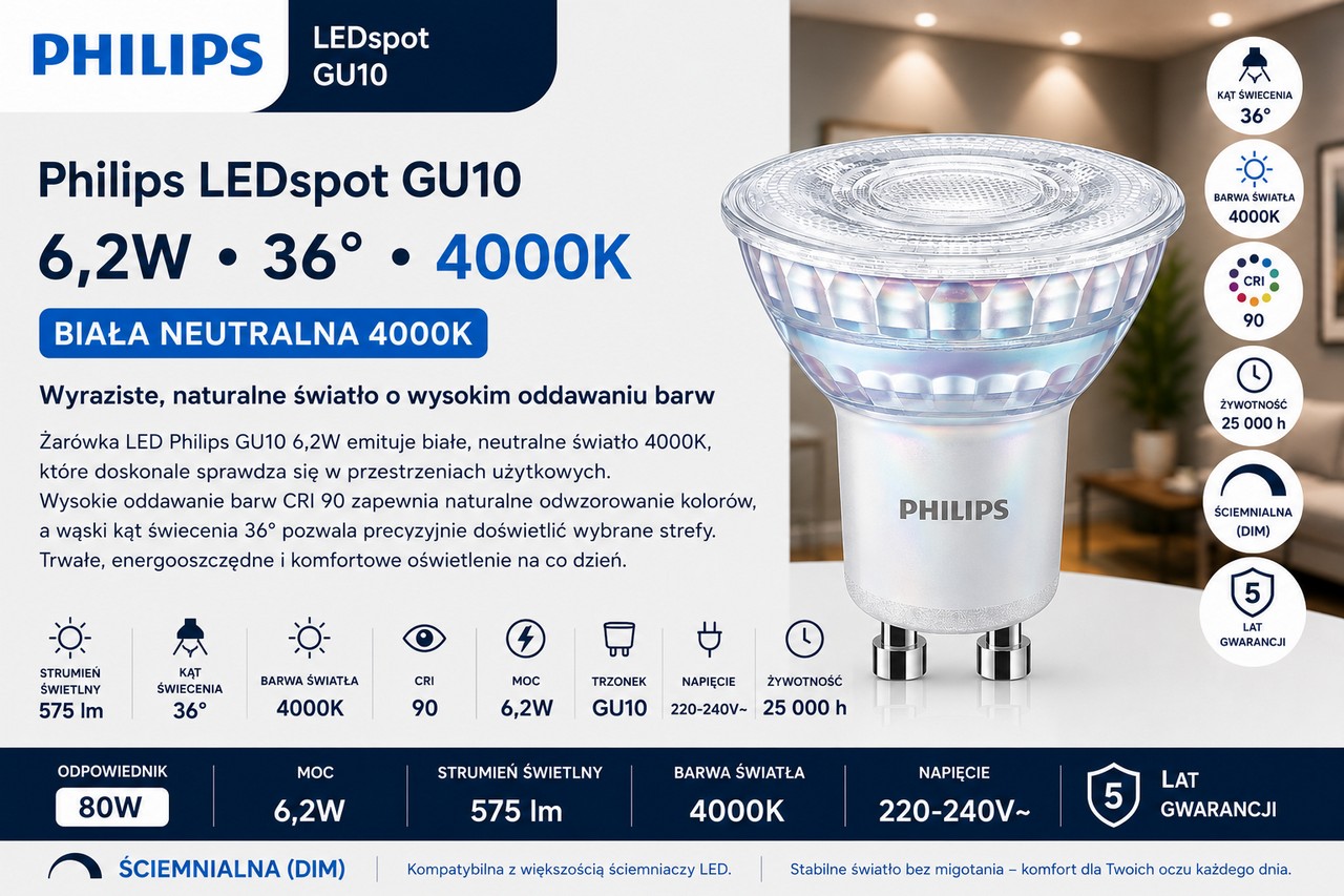 GU10-6,2W-940-36D-PH