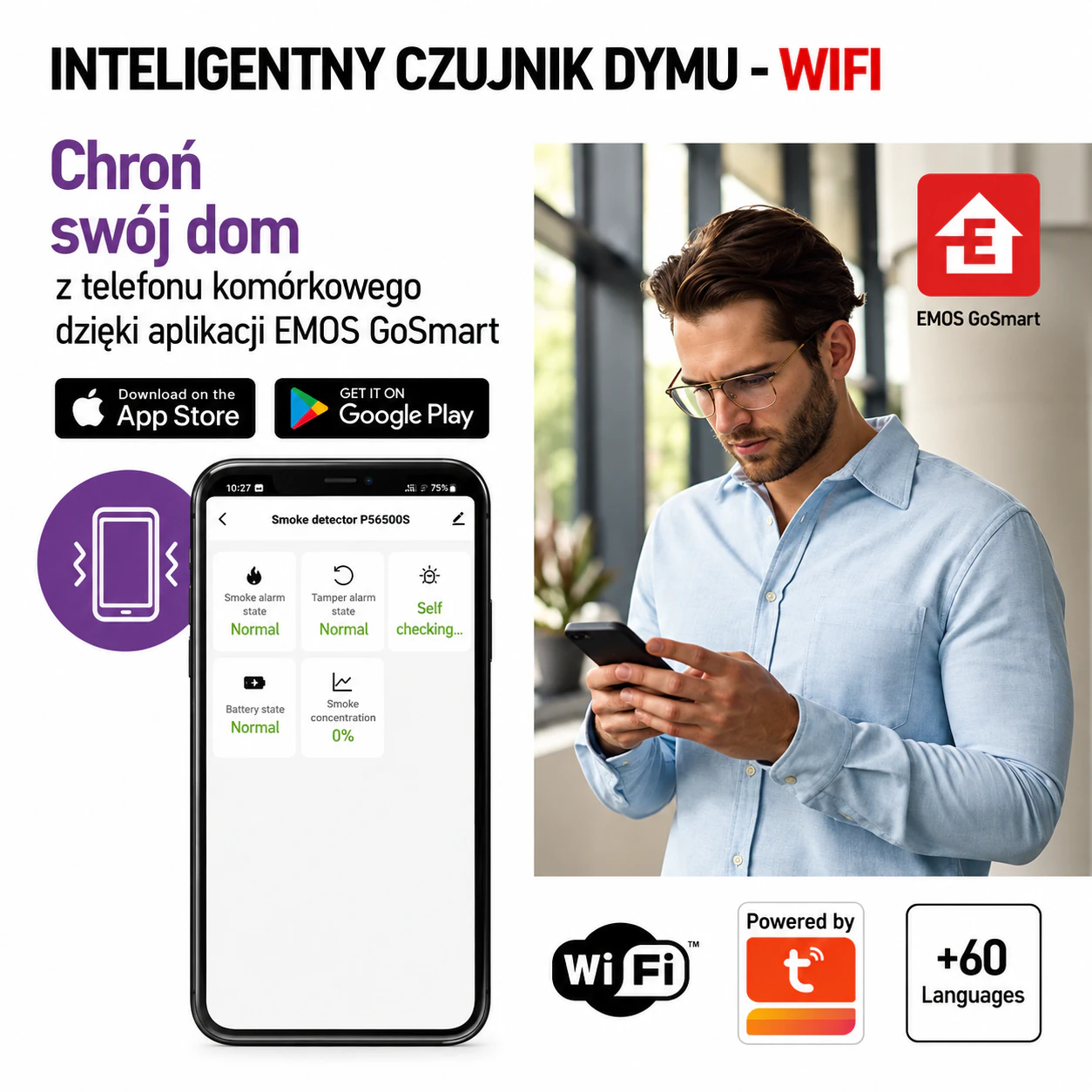 Inteligentny czujnik dymu Wi‑Fi