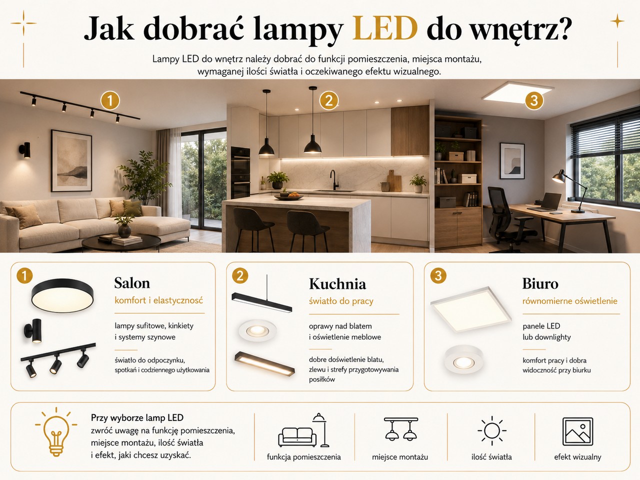Jak dobrać lampy LED do wnętrz?