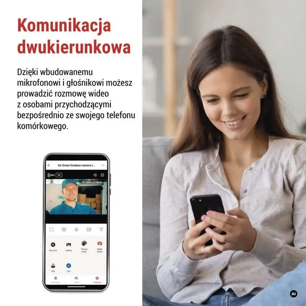 Kamera solarna EMOS GoSmart 4 Mpx Komunikacja dwukierunkowa