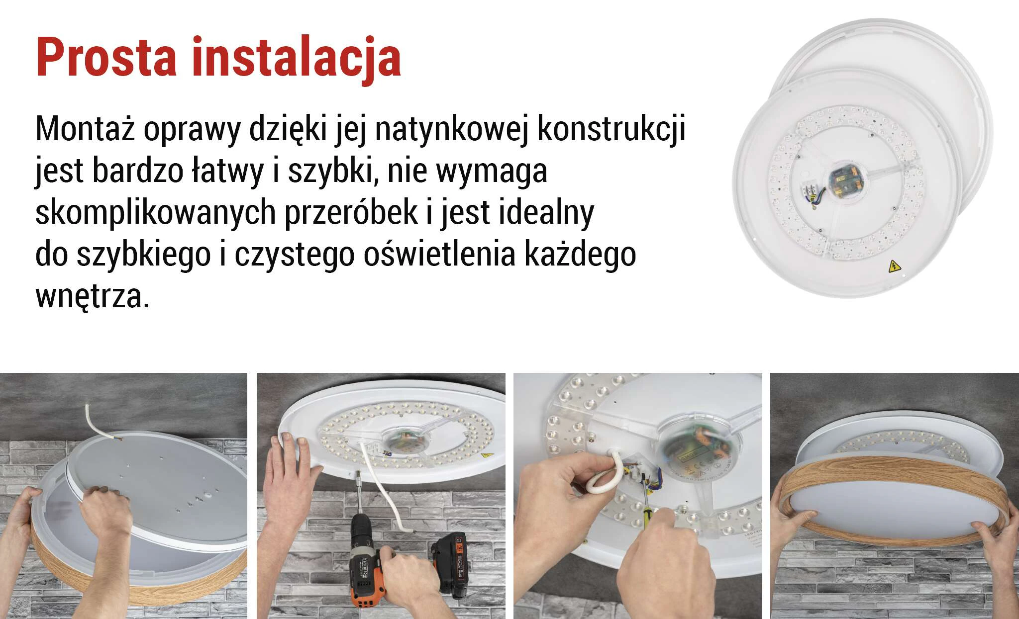Konstrukcja i montaż natynkowy ∅500mm